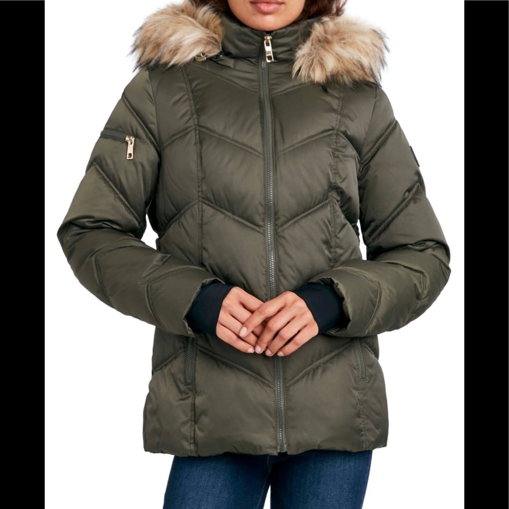 Nautica Women's Faux-Fur-Trim Hooded Puffer Coat